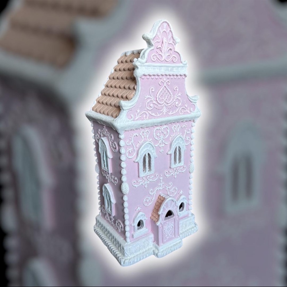 Pastel Pink LED Gingerbread House